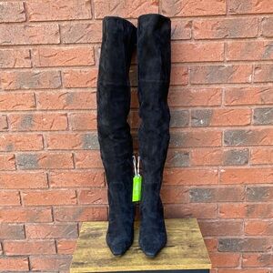 NWT Sam Edelman Black Suede Over-the-Knee Boots 10